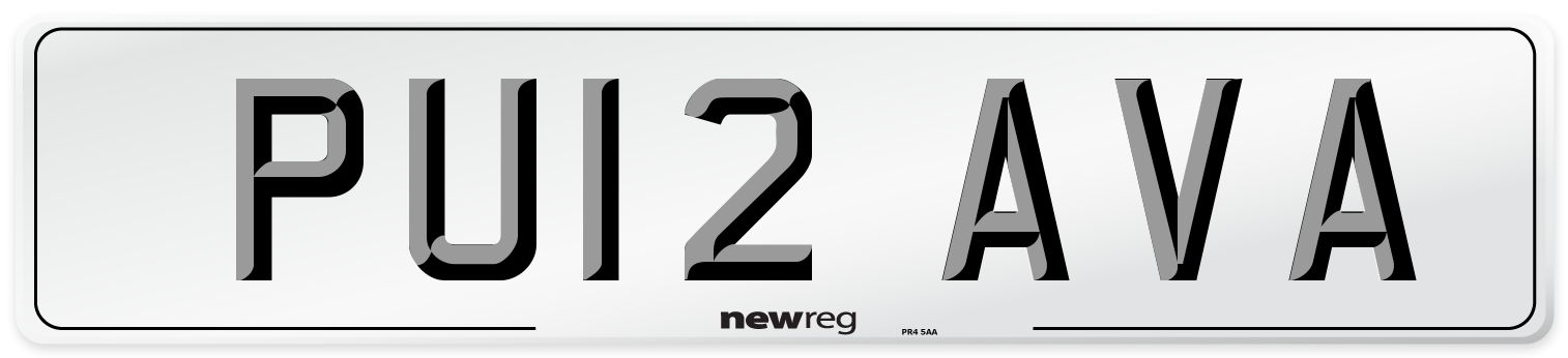 PU12 AVA Number Plate from New Reg